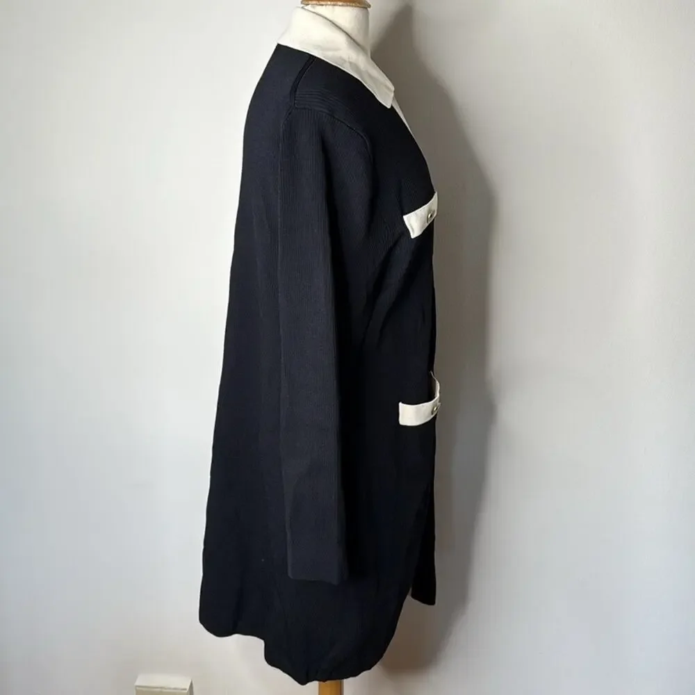 J. Crew Contrast Trim Black Sweater Dress